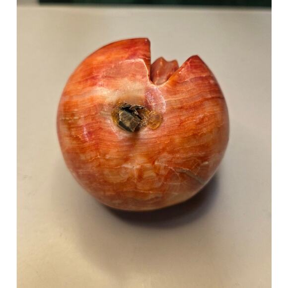 Vintage Italian Marble Peach Carved with Pit showing. MCM - Picture 5 of 8